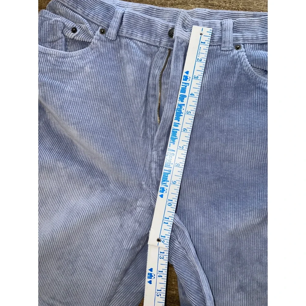 Women's Lauren Ralph Lauren Light Blue Velour Corduroy Pants SZ 14‎ ALTERED